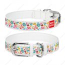 Фото - амуниция Collar WAUDOG ПОНЧИКИ кожаный ошейник для собак, белый
