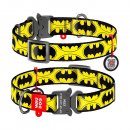Фото - амуниция Collar WAUDOG Nylon ошейник c QR паспортом, пластиковый фастекс, БЭТМЕН ЛОГО