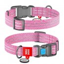 Фото - амуніція Collar WAUDOG Re-cotton з QR паспортом, нашийник з відновленої бавовни, пластикова пряжка, РОЖОВИЙ