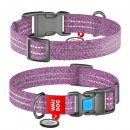 Фото - амуниция Collar WAUDOG Re-cotton с QR паспортом, ошейник из восстановленного хлопка, пластиковая пряжка, ФИОЛЕТОВЫЙ