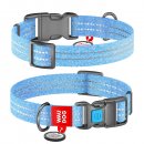 Фото - амуниция Collar WAUDOG Re-cotton с QR паспортом, ошейник из восстановленного хлопка, пластиковая пряжка, ГОЛУБОЙ