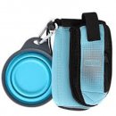Фото 3 - миски, напувалки, фонтани Dexas BOTTLEPOCKET WITH TRAVEL CUP сумка зі складною мискою для води та аксесуарів, голубий