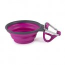 Фото 3 - миски, напувалки, фонтани DEXAS Travel Cup with Bottle Holder & Carabiner - Миска складна для подорожей з карабіном та фіксатором, пурпурний