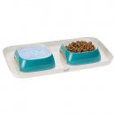 Фото - миски, поилки, фонтаны Ferplast GLAM TRAY пластиковый поднос с мисками для кошек и собак, голубой