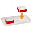 Фото 4 - миски, поилки, фонтаны Ferplast GLAM TRAY пластиковый поднос с мисками для кошек и собак, красный