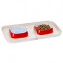 Фото - миски, поилки, фонтаны Ferplast GLAM TRAY пластиковый поднос с мисками для кошек и собак, красный