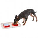 Фото 3 - миски, поилки, фонтаны Ferplast GLAM TRAY пластиковый поднос с мисками для кошек и собак, красный