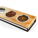 Фото 3 - миски, поилки, фонтаны Harley & Cho Lunch Bar Natural Wood + Black миски на подставке 3 шт