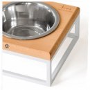 Фото 2 - миски, поилки, фонтаны Harley & Cho Natural Wood + White миска на подставке