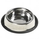 Фото - миски, поилки, фонтаны Flamingo (Фламинго) DISH STEEL RIM Миска для собак с резиновым ободком, нержавейка