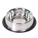 Фото 2 - миски, поилки, фонтаны Flamingo RUBBER RIM миска для собак, нержавеющая сталь