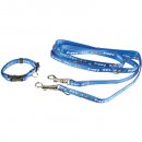 Фото - амуниция Trixie (Трикси) PUPPY (ПАППИ) ошейник + поводок перестежка для щенков и собак мелких пород, голубой