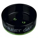 Фото 3 - миски, напувалки, фонтани Trixie Street Cat Керамическая миска для кошек (24659)