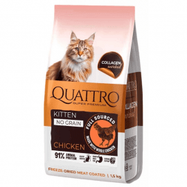 Quattro Kitten Chicken сухий беззерновий корм для кошенят КУРКА