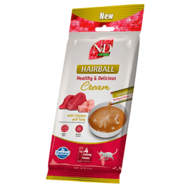 Farmina N&D Quinoa Adult Hairball Cream Chicken & Tuna ласощі для виведення шерсті у кішок КУРКА ТА ТУНЕЦЬ