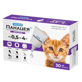 Superium (Суперіум) Панацея краплі на холку від бліх, кліщів та гельмінтів для кішок