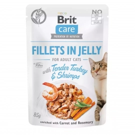Brit Care Cat Fillets in Jelly Adult Turkey, Shrimps, Carrot & Rosemary консервы для кошек в желе ИНДЕЙКА, КРЕВЕТКИ, МОРКОВЬ и РОЗМАРИН
