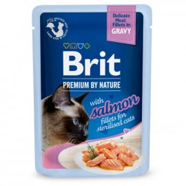 Brit Premium Cat Sterilised Salmon Delicate Fillets in Gravy консерви для стерилізованих кішок шматочки в соусі ЛОСОСЬ