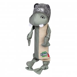 GiGwi (Гигви) Eco Friendz БЕГЕМОТ игрушка для собак с пластиковой бутылкой и пищалкою