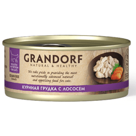 Grandorf (Грандорф) консерва для кошек КУРИНАЯ ГРУДКА С ЛОСОСЕМ