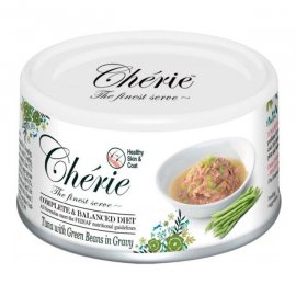 Cherie Complete & Balanced Tuna & Green Beans влажный корм для поддержания здоровья кожи и шерсти кошек, кусочки в соусе, ТУНЕЦ И ЗЕЛЕНАЯ ФАСОЛЬ