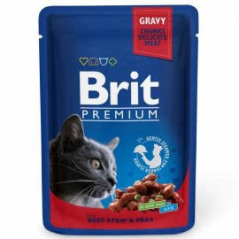 Brit Premium Cat Beef Stew & Peas консервы для кошек ГОВЯДИНА и ГОРОШЕК