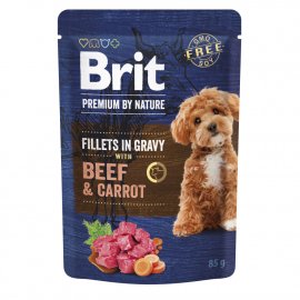 Brit Premium Dog Fillets in Gravy Beef&Carrot влажный корм для собак малых пород, филе в соусе, ГОВЯДИНА И МОРКОВЬ