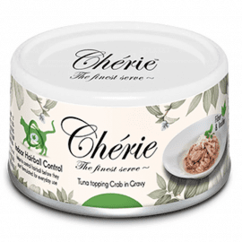 Cherie (Шери) Hairball Control Tuna Crab in Gravy консервы для контроля образования комочков шерсти у котов ТУНЕЦ И КРАБ, кусочки в соусе