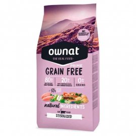Ownat Grain Free Sterilized Chicken&Turkey сухой беззерновой корм для стерилизованных кошек КУРИЦА и ИНДЕЙКА