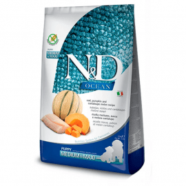 Farmina (Фарміна) N&D Grain Free Ocean Cod, Pumpkin & Cantaloupe Melon Puppy Medium & Maxi корм для цуценят середніх і великих порід ТРІСКА та ДИНЯ