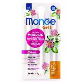 Monge Cat Gift Skin Support Adult Codfish & Red Clover ласощі для підтримки здоров'я зубів, шкіри і шерсті котів ТРЕСКА та ЧЕРВОНА КЛЕВЕР