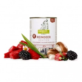 Isegrim (Изегрим) Reindeer pure with Blackberries, Champignons & Herbs Консервы для собак с олениной, ежевикой, грибами и дикими травами