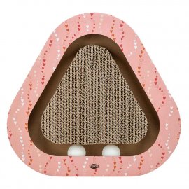 Trixie Когтеточка треугольная из картона ко дню Св. Валентина с мячиками, розовый