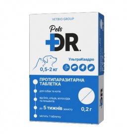 Dr.Pets (Доктор Петс) УльтраКвадро таблетки от блох, клещей и гельминтов для собак и кошек