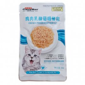 CattyMan (КэттиМен) Lactobacillus Chicken Feast влажный корм для кошек с проблемами пищеварения КУРИЦА В ЖЕЛЕ