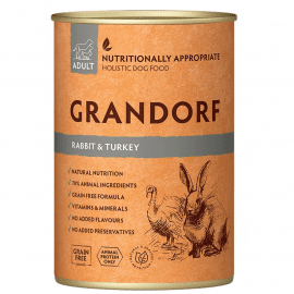 Grandorf (Грандорф) Rabbit & Turkey Adult консерва для собак КРОЛИК и ИНДЕЙКА