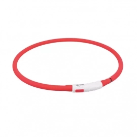 Trixie Flash Light USB светящийся ошейник из силикона, красный (12643)