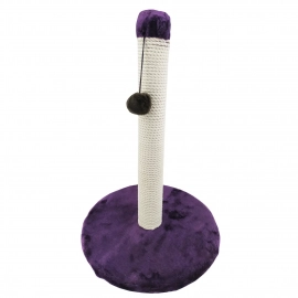 Пухнастики кігтеточка стовпчик на круглій підставці для кішок, баклажан