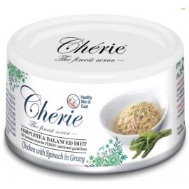 Cherie Complete & Balanced Chicken & Spinach влажный корм для поддержания здоровья кожи и шерсти кошек, кусочки в соусе, КУРИЦА И ШПИНАТ Cherie Complete & Balanced Chicken & Spinach влажный корм для поддержания здоровья кожи и шерсти кошек, кусочки в соусе, КУРИЦА И ШПИНАТ