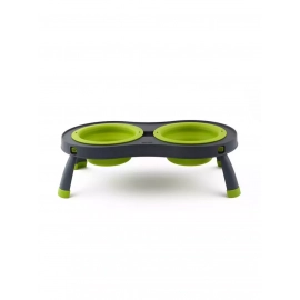 DEXAS Double Elevated Feeder - Миска двойная на складной подставке для собак и кошек, зеленый