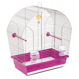 Природа Лина - Клетка для мелких декоративных птиц хромированное покрытие, хром/фиолетовый
