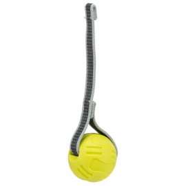 Trixie Ball on a Strap игрушка для собак, мяч с ремнем, лайм