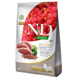 Farmina (Фарміна) N&D Grain Free Quinoa Neutered Adult Mini корм для стерилізованих собак дрібних порід КАЧКА, КІНОА, БРОКОЛІ та СПАРЖА Farmina (Фарміна) N&D Grain Free Quinoa Neutered Adult Mini корм для стерилізованих собак дрібних порід КАЧКА, КІНОА, БРОКОЛІ та СПАРЖА