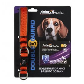 AnimAll VetLine Double Guard комплект ошейник с противопаразитарной лентой для собак, оранжевый