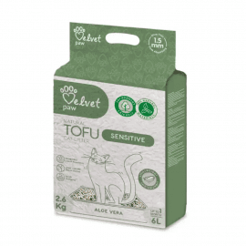 Velvet Paw Tofu Sensitive Aloe Vera гороховый наполнитель для кошек, склонных к аллергии АЛОЭ ВЕРА