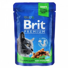 Brit Premium Cat for Sterilised Chicken Slices консерви для стерилізованих кішок КУРКА