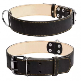 Collar (Коллар) - Кожаный ошейник для собак двойной, черный