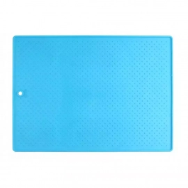 DEXAS Pet Bowl Grippmat Small - Коврик антискользящий под миски для собак и кошек, голубой