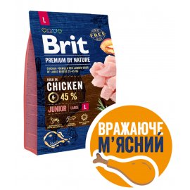 Brit Premium Dog Junior Large L Chicken сухий корм для цуценят та молодих собак великих порід КУРКА Brit Premium Dog Junior Large L Chicken сухий корм для цуценят та молодих собак великих порід КУРКА