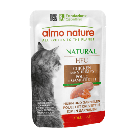 Almo Nature HFC NATURAL CHICKEN & SHRIMPS консерви для котів КУРКА та КРЕВЕТКИ, пауч
